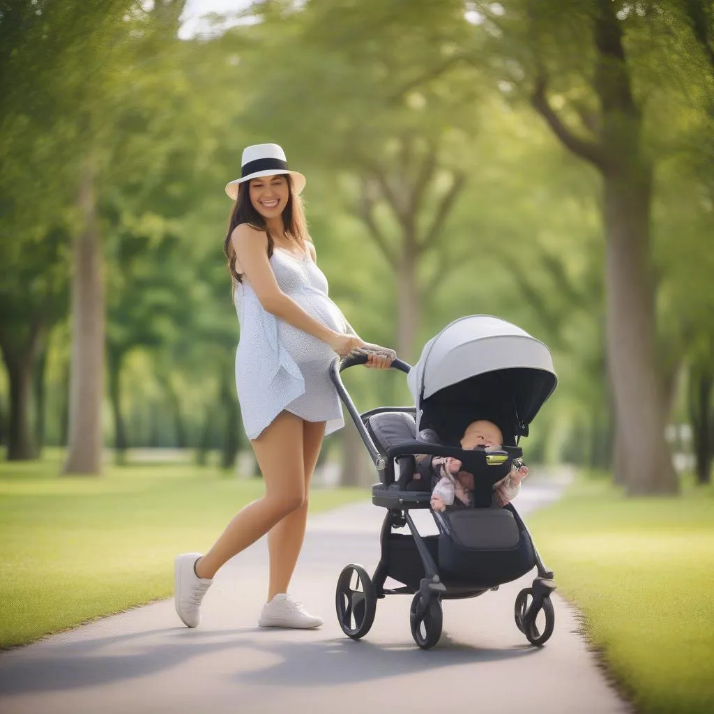 Combo poussette et siège auto pour bébé